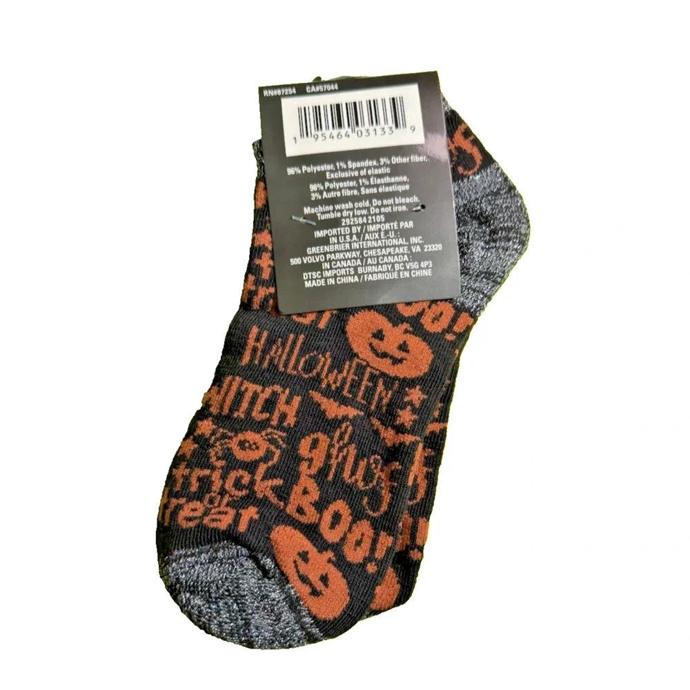 Halloween Low Cut Socks Socquettes Multicolor Size 5-9